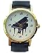 Piano Watch Ladies Size Approx.1inch. Black leather band.L190