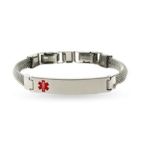 Ladies Medical ID Bracelet with Mesh Band