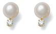 Akoya Cultured Pearl 5.5-6.0mm Earrings w/ Diamond (.08ctw)