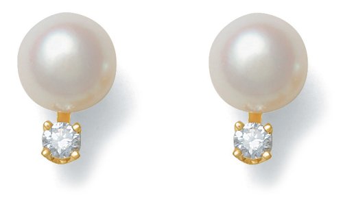 Akoya Cultured Pearl 5.5-6.0mm Diamond (.08ctw)