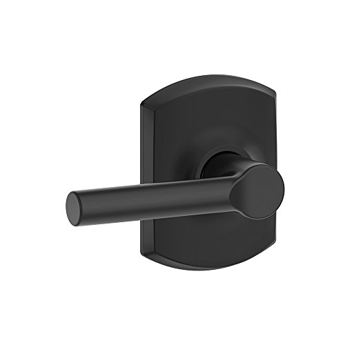Schlage F10 BRW 622 GRW Broadway Door Lever with Greenwich Trim, Hall & Closet Passage Lock, Matte Black
