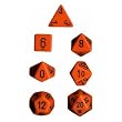 Chessex Dice: Polyhedral 7-Die Opaque Dice Set - Orange with Black
