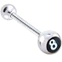 Black and White EIGHT BALL Logo Barbell Tongue Ring