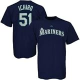Majestic Seattle Mariners #51 Ichiro Suzuki Navy Blue Players T-shirt
