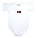 BABY BODYSUIT WHITE FLAG  LAOS  3 - 6 Months