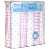 10 Pack of Cotton Flannel Receiving Blankets