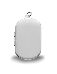 Sterling Silver Dog Tag Locket 1 inch x 1-1/4 inch in Sterling Silver