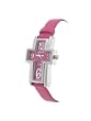 Geneva Platinum Cross Design Fashion Women's Watch, Fuschia