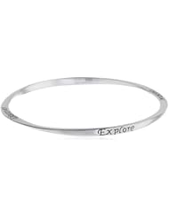 Sterling Silver "Dream, Hope, Discover, Believe, Explore, Inspire" Engraved Bangle Bracelet