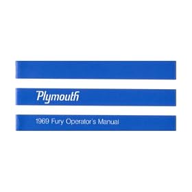 1969 PLYMOUTH FURY Owners Manual User Guide