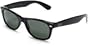 Ray-Ban RB2132 New Wayfarer Sunglasses,Black Frame/G-15-XLT Lens,52 mm