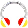 Yellow White Red Striped Horse Shoe Circular Barbell