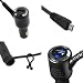 Deluxe Micro USB Plug-in Car Charger with USB Port for Samsung Code SCH-i220 i220 Cell Phone