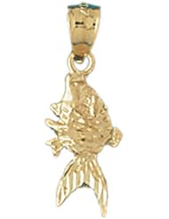 Dazzlers Solid 14k Gold Goldfish Charm Pendant Available in three colors from jewelsberry (weights: 1.4 grams only)