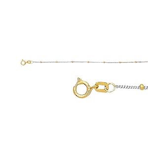 10 Inches Ankle Bracelet in Two Tone Gold by