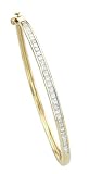 14K Yellow Gold Princess Cut Diamond Bangle Bracelet