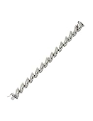 Silver Rhodium Plated 7.25" Polish 14.1mm San Marco