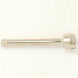 14K White Gold Nose Bone 1.75mm Prong-set: 18g 1/4, Cubic Zirconia Gem