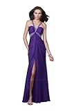 La Femme 16493, V-Neck Chiffon Gown
