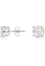 CZ by Kenneth Jay Lane Womens Radiant Rounds 4 Prong Post Earring Silver 4 CTTW