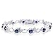 Sterling Silver Created Blue &Created White Sapphire Bracelet