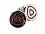 Clever Red Enamel Round Silver Cufflinks with Gift Box