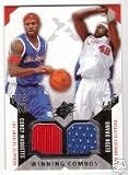 COREY MAGGETTE ELTON BRAND 2004-05 Upper Deck SPX Winning Materials Combos DUAL SHOOTING SHIRT Card Golden State Warriors Philadelphia 76ers Sixers Basketball