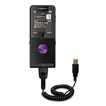 Coiled Power Hot Sync and Charge USB Data Cable w/ Tip Exchange for the Sony Ericsson W350c - Gomadic Brand