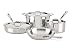 All-Clad D3 7-Piece Stainless Steel Dishwasher Safe Induction Compatible Cookware Set, Tri-Ply Bonded, Silver