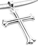 Large and Light Medieval Sterling Silver Cross Pendant