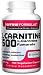 L-Carnitine 500 mg 180 VCaps ( Important co-factor for energy production from fats ) Jarrow Formulas