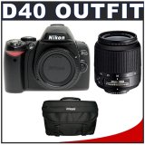 Nikon D40 6.1MP Digital SLR Camera with Nikon 18-55mm f/3.5-5.6G AF-S DX ED Zoom Lens + Nikon Gadget Bag / Case (Camera and Lens Refurbished by Nikon U.S.A.)