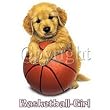 Puppy-Basketball Girl Adult Long Sleeve T-Shirt