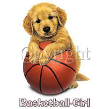 Puppy-Basketball Girl Adult Long Sleeve T-Shirt