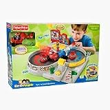 Fisher-Price Little People SPECIAL EDITION Spin n Crash Raceway with EXCLUSIVE Helicopter and Pilot