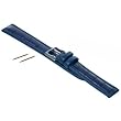 Blue Watch Band Waterproof Crocodile Grain Leather 22mm