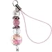 Gioielli Italy Pink Floral Pearl Glass Bead Cell Phone Charm