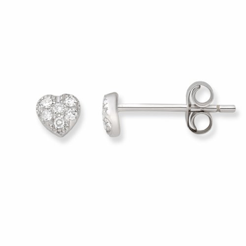 Miore MP025E kleine Diamantohrstecker 18 Karat (750) Weissgold in Herzform Preisvergleich