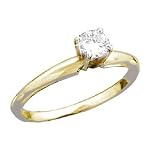 14K Yellow Gold .25 CT Round Brilliant Diamond Solitaire Rin