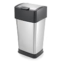 Polder WB-1200-47 10-1/2-Gallon Square Trash Can, Brushed Stainless Steel
