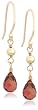 14k Yellow Gold, October Birthstone, Pink Tourmaline Briolette Hook Earrings