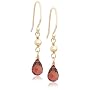 14k Yellow Gold, October Birthstone, Pink Tourmaline Briolette Hook Earrings