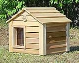 Pet Supplies : 20 Inch Cedar Cat House : Size SMALL CEDAR - INSULATED
