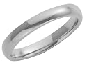 9ct White Gold Ladies 3mm Heavy Court-Shape Wedding Ring