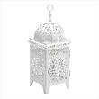 White Scrollwork Candle Lantern