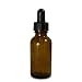 Qorpak GLC-05725 Amber Glass Round Type III Dropper Dispensing Bottle with Black Polypropylene Glass Dropper Assembly, 39mm OD x 94mm Height, 60mL Capacity (Case of 24)