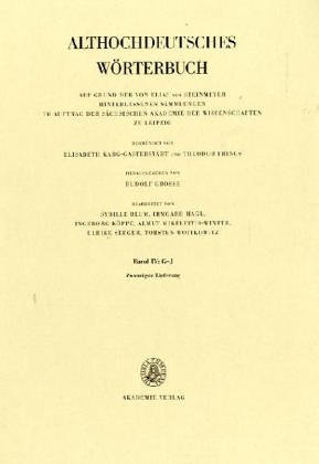 Althochdeutsches Wörterbuch, Bd.4 : G-J: 20. Lieferung