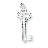 Sterling Silver Key Pendant with 20 inch Sterling Silver Chain