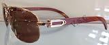 PORTA ROMANA 1861 100B BROWN / GOLD BROWN WOOD Sunglasses