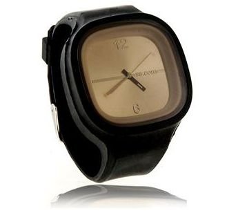 Stylish Square Silicone Unisex Sports Wristwatch (Black)